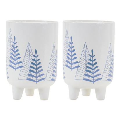 Modern Pine Tree Planter with Legs (Set of 2)