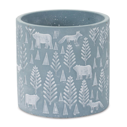Woodland Winter Stone Planter (Set of 2)