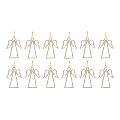 Jeweled Angel Outline Ornament (Set of 12)