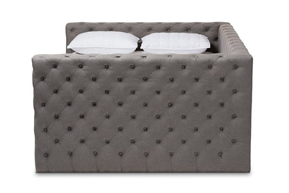 Baxton Studio Anabella Modern and Contemporary Grey Fabric Upholstered Queen Size Daybed
