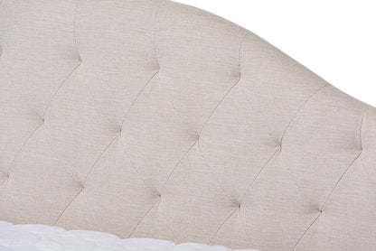 Baxton Studio Eliza Modern and Contemporary Light Beige Fabric Upholstered Full Size Daybed with Trundle