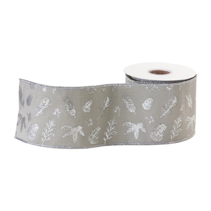 Wired Polyester Ribbon 4" x 5 yds. (Set of 2)