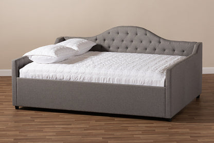 Baxton Studio Eliza Modern and Contemporary Grey Fabric Upholstered Queen Size Daybed