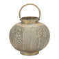 Distressed Punched Metal Lantern 8.5"D