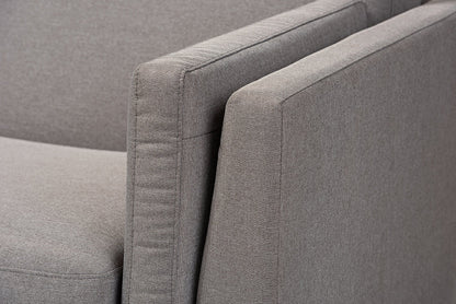Baxton Studio Sava Mid-Century Modern Grey Fabric Upholstered Walnut Wood 2-Piece Living Room Set