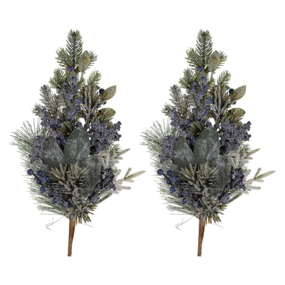 Frosted Blueberry Pine Spray (Set of 2)