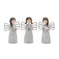Floral Etched Angel Figurine (Set of 3)