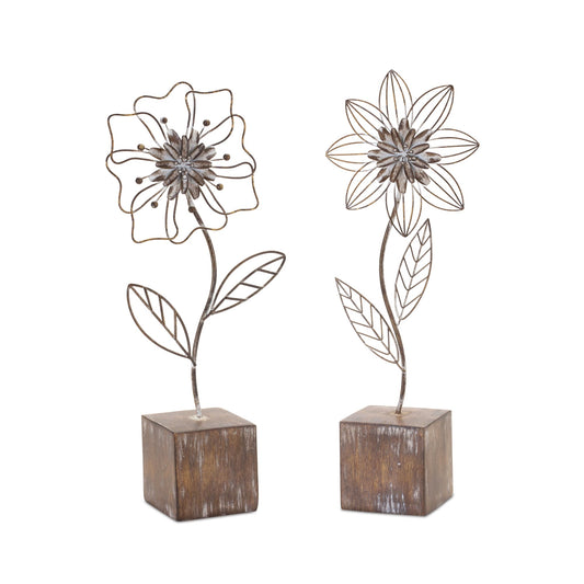 Metal Floral DŽcor (Set of 2)