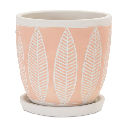 Stone Planter with Plate (Set of 2)