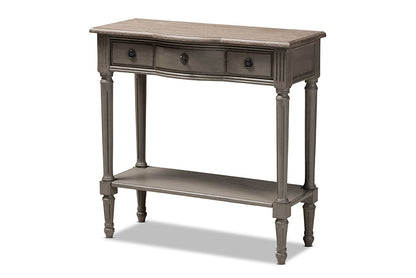 Baxton Studio Noelle French Provincial Gray Finished 1-Drawer Wood Console Table