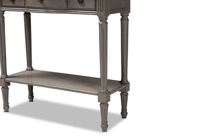 Baxton Studio Noelle French Provincial Gray Finished 1-Drawer Wood Console Table