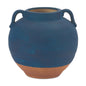 Ceramic Urn Vase with Terra Cotta Accent 7"H