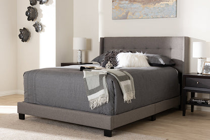 Baxton Studio Lisette Modern and Contemporary Grey Fabric Upholstered Queen Size Bed