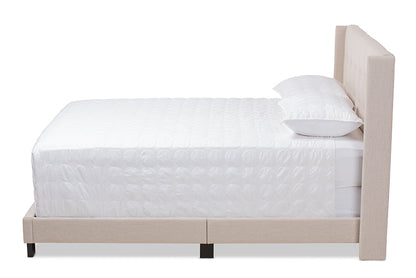 Baxton Studio Lisette Modern and Contemporary Beige Fabric Upholstered Queen Size Bed