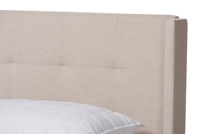 Baxton Studio Lisette Modern and Contemporary Beige Fabric Upholstered Queen Size Bed