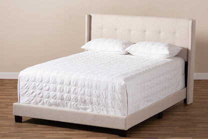 Baxton Studio Lisette Modern and Contemporary Beige Fabric Upholstered King Size Bed
