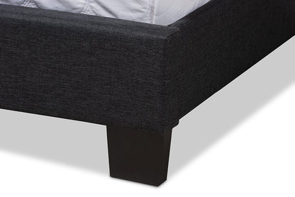 Baxton Studio Lisette Modern and Contemporary Charcoal Grey Fabric Upholstered Queen Size Bed