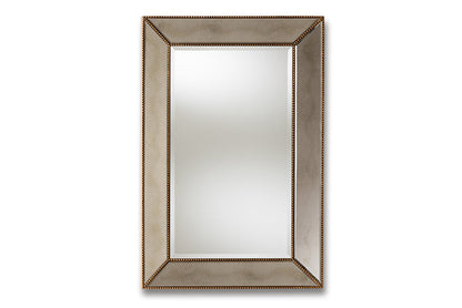 Baxton Studio Neva Modern and Contemporary Antique Gold Finished Rectangular Accent Wall Mirror