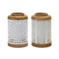 Geometric Punched Metal Lantern (Set of 2)