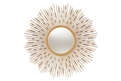 Baxton Studio Apollonia Modern and Contemporary Gold Finished Sunburst Accent Wall Mirror