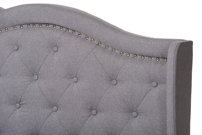 Baxton Studio Aden Modern and Contemporary Grey Fabric Upholstered King Size Bed