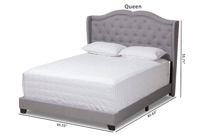 Baxton Studio Aden Modern and Contemporary Grey Fabric Upholstered King Size Bed