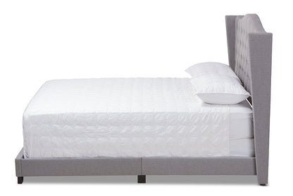 Baxton Studio Alesha Modern and Contemporary Grey Fabric Upholstered King Size Bed