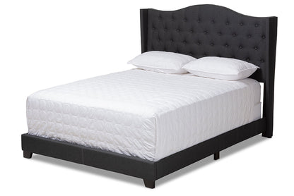 Baxton Studio Alesha Modern and Contemporary Charcoal Grey Fabric Upholstered King Size Bed