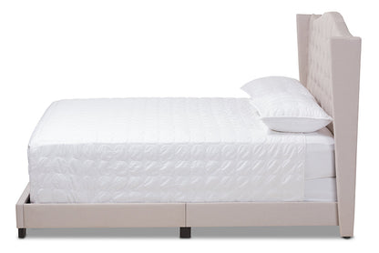 Baxton Studio Alesha Modern and Contemporary Beige Fabric Upholstered King Size Bed