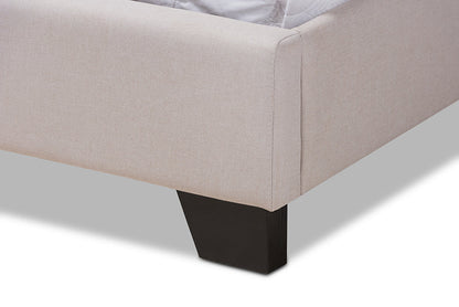 Baxton Studio Alesha Modern and Contemporary Beige Fabric Upholstered King Size Bed