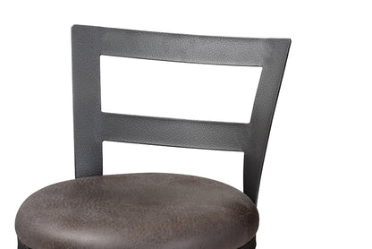 Baxton Studio Arjean Rustic and Industrial Grey Fabric Upholstered Counter Stool Set of 2