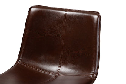 Baxton Studio Carvell Rustic and Industrial Dark Brown Faux Leather Upholstered Counter Stool Set of 4