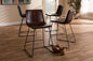 Baxton Studio Carvell Rustic and Industrial Dark Brown Faux Leather Upholstered Counter Stool Set of 4