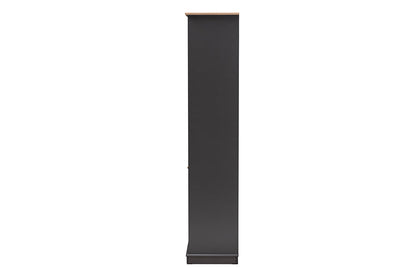 Baxton Studio Mattia Modern and Contemporary Dark Grey and Oak Finished Wood Wine Cabinet
