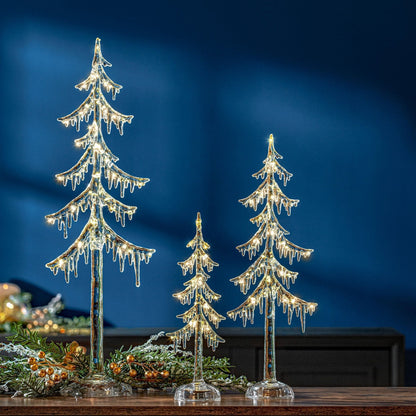 LED Acrylic Dripping Pine Tree (Set of 2)