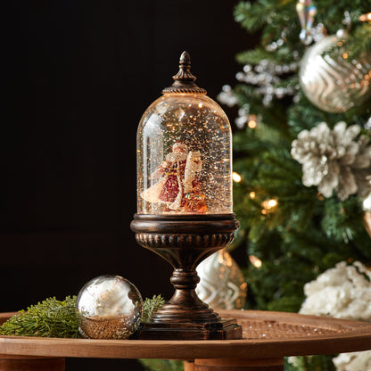 LED Snow Globe with Santa and Toy Bag 12.5"H
