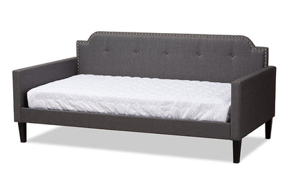 Baxton Studio Packer Modern and Contemporary Grey Fabric Upholstered Twin Size Sofa Daybed
