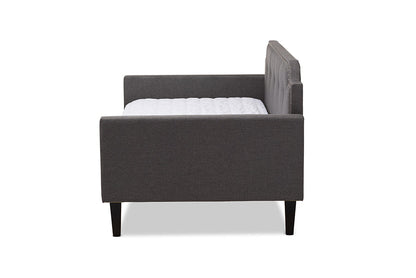 Baxton Studio Packer Modern and Contemporary Grey Fabric Upholstered Twin Size Sofa Daybed