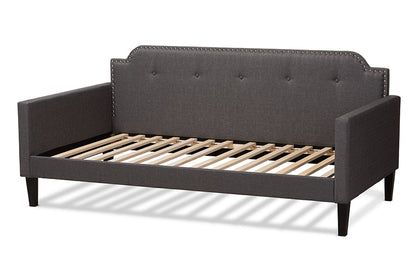 Baxton Studio Packer Modern and Contemporary Grey Fabric Upholstered Twin Size Sofa Daybed