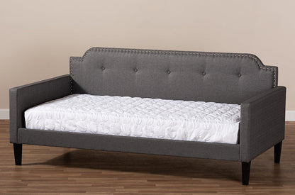 Baxton Studio Packer Modern and Contemporary Grey Fabric Upholstered Twin Size Sofa Daybed