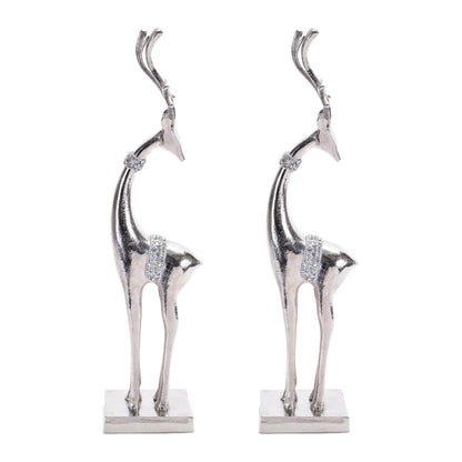 Aluminum Metal Holiday Deer (Set of 2)