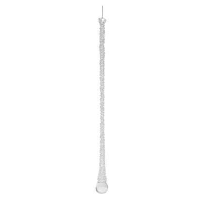 Clear Beaded Glass Icicle Drop Ornament (Set of 6)