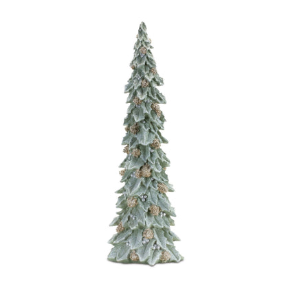 Glittered Holly Pinecone Tree (Set of 2)