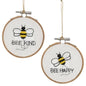 Bee Sampler Ornament 2 Asstd. (Pack of 4)