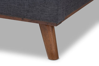 Baxton Studio Erlend Mid-Century Modern Dark Grey Fabric Upholstered King Size Platform Bed
