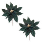 Forest Green Poinsettia Stem (Set of 2)