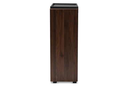 Baxton Studio Rikke Modern and Contemporary Two-Tone Gray and Walnut Finished Wood 5-Drawer Chest