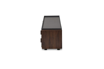 Baxton Studio Rikke Modern and Contemporary Two-Tone Gray and Walnut Finished Wood 2-Drawer TV Stand