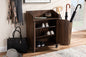 Baxton Studio Rossin Modern and Contemporary Walnut Brown Finished 2-Door Wood Entryway Shoe Storage Cabinet with Open Shelf
