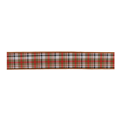 Burnt Orange Polyester Wired Ribbon (Set of 2)